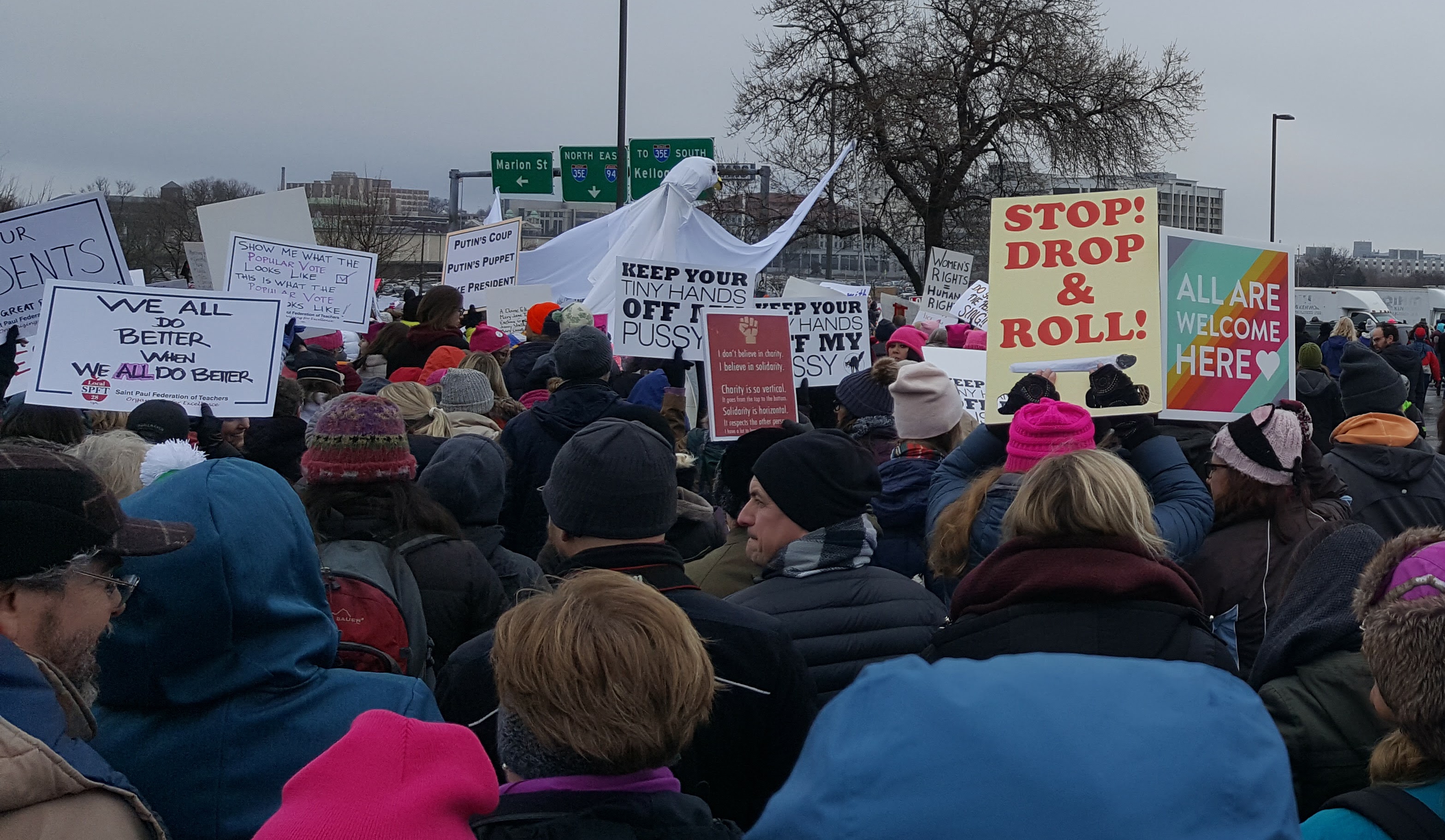 The Women's March is for everyone. (Not sure about that bird, though. He's out.)